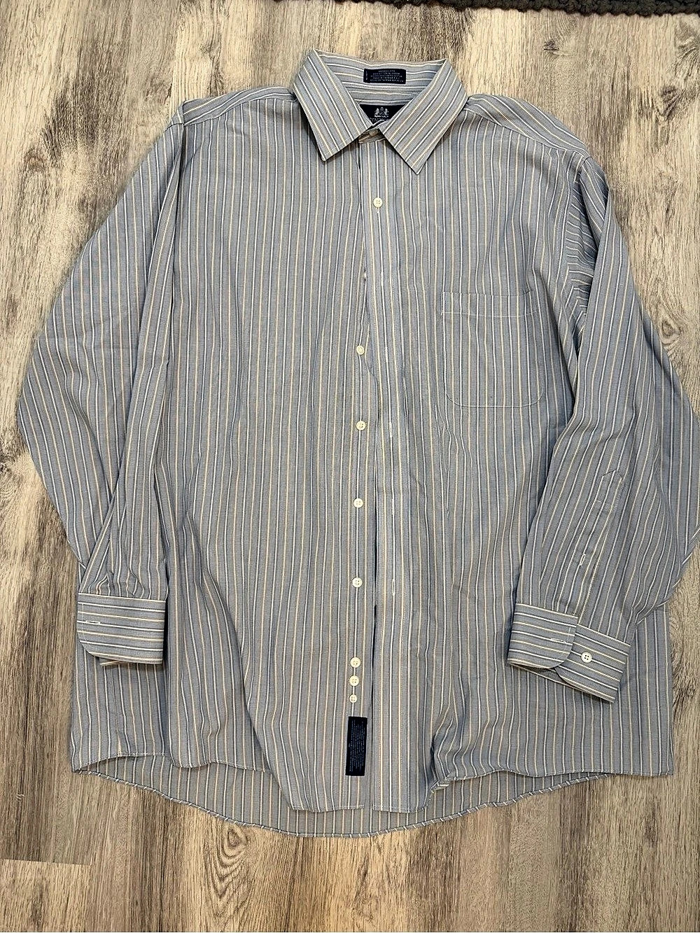 Stafford Wrinkle-Free Broadcloth Striped Dress Shirt Striped Cotton Button-Down